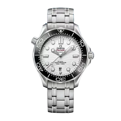 Omega Seamaster Diver 300M  White Dial Ceramic Bezel Watch On SS Bracelet 1:1 Super Clone