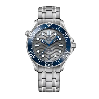 Omega Seamaster Diver 300M  Grey dial blue Ceramic Bezel Watch On SS Bracelet 1:1 Super Clone