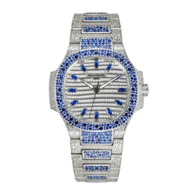 Nautilus 7118/1451G-001 Full Paved Diamonds Watch on Cal.324