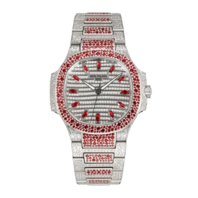 Nautilus 7118/1452G-001 Full Paved Diamonds Watch on Cal.324