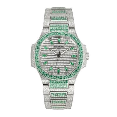 Nautilus 7118/1453G-001 Full Paved Diamonds Watch on Cal.324