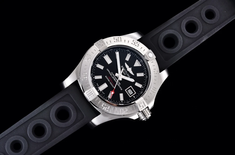 Breitling Avenger II Seawolf A1733110 Black Dial With Ocean Racer Rubber Strap