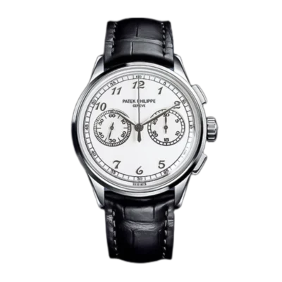 Pp 5170g 001tw01 cielonia watches Patek Philippe 5170G 001 Silver Chronograph White Dial Black Leather Strap
