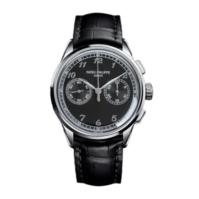 Pp 5170g 010 tw01 cielonia watches Patek Philippe 5170G 010 Silver Chronograph Black Dial Black Leather Strap