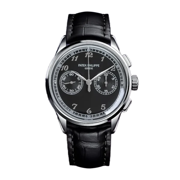 Pp 5170g 010 tw01 cielonia watches Patek Philippe 5170G 010 Silver Chronograph Black Dial Black Leather Strap