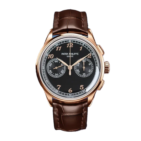 Pp 5170r 010tw01 cielonia watches Patek Philippe 5170G Rose Gold Chronograph Black Dial Brown Leather Strap