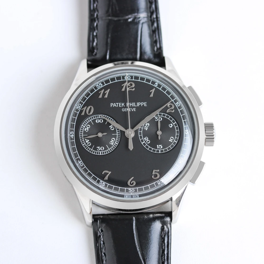 Patek Philippe 5170G-010 Black Dial with silver Arabic Numerals and leather strap