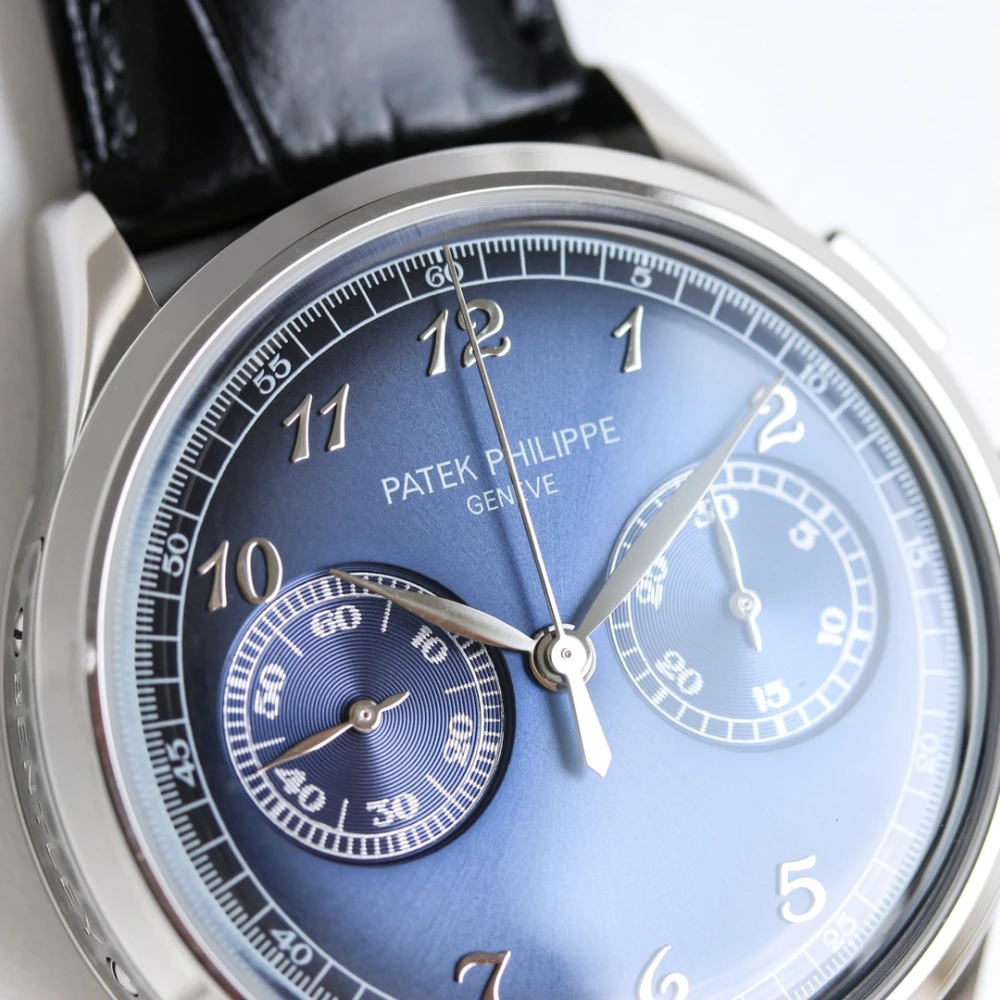 Patek Philippe 5170P-001 Chronograph Sub-dial Close-up with Blue Dial upper part