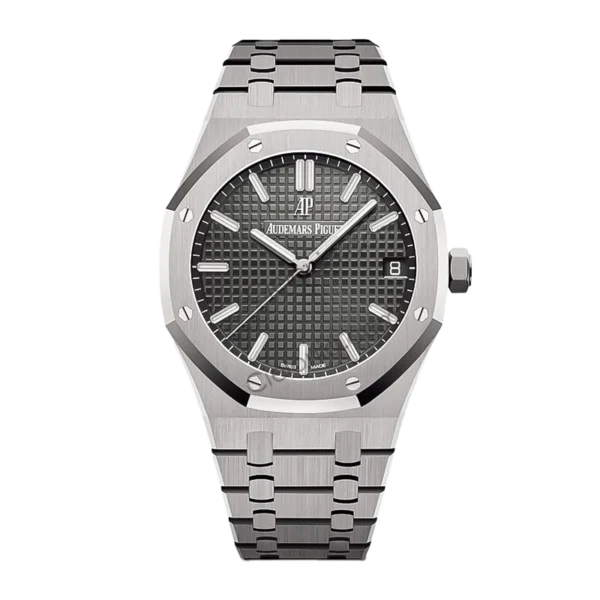 Audemars Piguet Royal Oak Automatic Men's Watch, Grey Tapisserie Dial, Stainless Steel Case & Bracelet, Swiss Made Luxury Wristwatch