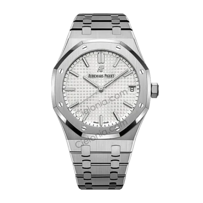 Audemars Piguet Royal Oak Automatic Men's Watch, Silver Tapisserie Dial, Stainless Steel Case & Bracelet, Swiss Made Luxury Wristwatch