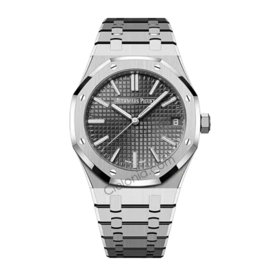 Audemars Piguet Royal Oak Automatic Men's Watch, Grey Tapisserie Dial, Stainless Steel Case & Bracelet, Swiss Made Luxury Wristwatch