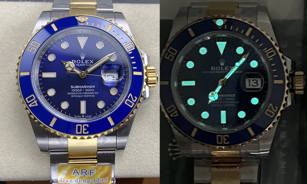 Rolex Two-Tone Blue Submariner by ARF Factory V2 Weighted Edition at 180g, with DD3235 Movement & Bezel & Luminous