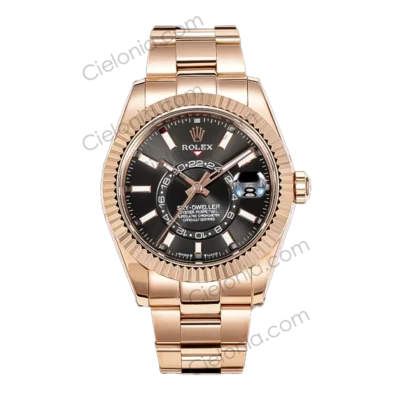 M336935 0004 Rolex Sky‑Dweller Rose gold plated 904L stainless steel case with Black dial and Oyster Bracelet