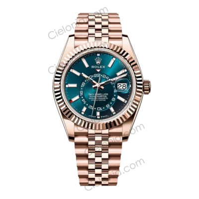 M336935 0005 Rolex Sky‑Dweller Rose gold plated 904L stainless steel case with Bluedial and Jubilee Bracelet