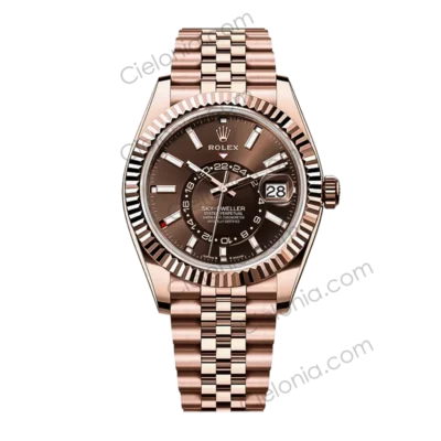 M336935 0006 Rolex Sky‑Dweller Rose gold plated 904L stainless steel case with Chocolate dial and Jubilee Bracelet