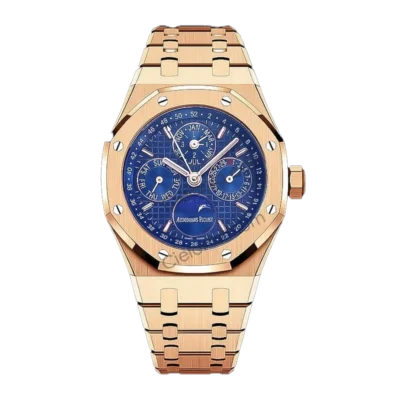 Audemars Piguet Royal Oak Perpetual Calendar 41mm Blue Dial 18K Rose Gold Plated Stainless Steel Automatic Watch