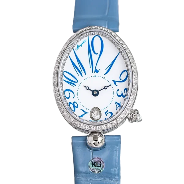 8918BB 28 964 D00D Breguet Reine de Naples 8918BB Silver Diamond Ladies Watch with white Dial