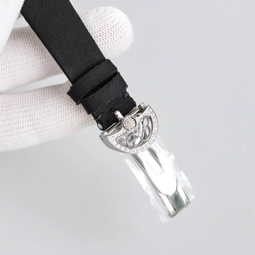 Reine de Naples 8918BB Black Dial And Diamonds Bezel on Black Silk Strap GRF 1:1 Best Edition 8 Silver Diamond Deployant Clasp for Breguet Reine de Naples 8918BB Watch