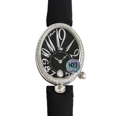 8918BB 2N 764 D00D Breguet Reine de Naples 8918BB silver Diamond Ladies Watch with Black Dial