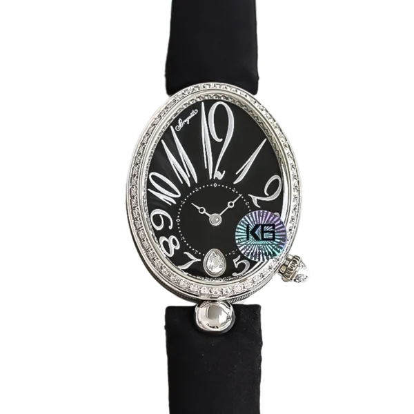 8918BB 2N 764 D00D Breguet Reine de Naples 8918BB silver Diamond Ladies Watch with Black Dial