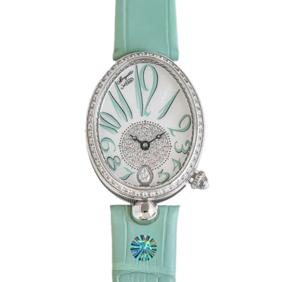 8918BB 5D 964 D0 Breguet Reine de Naples 8918BB Silver Stainless Diamond Ladies Watch with white Dial