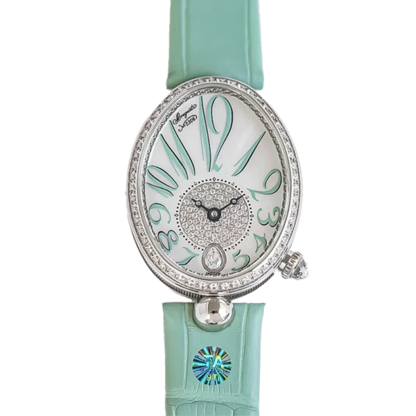Breguet Reine de Naples 8918BB Silver Stainless Diamond Ladies Watch with white Dial