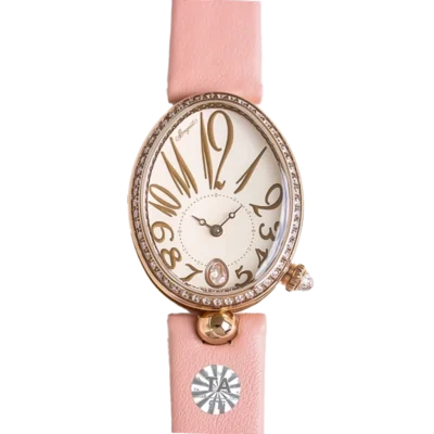 8918BR 2C 364 D00D Breguet Reine de Naples 8918BR Rose Gold Diamond Ladies Watch with white Dial