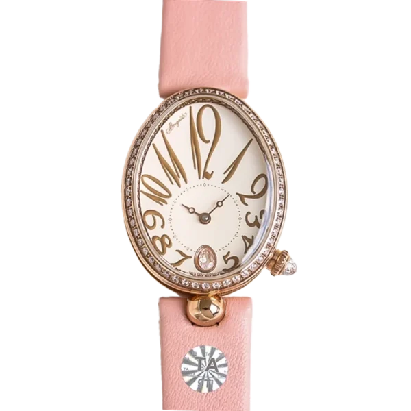Breguet Reine de Naples 8918BR Rose Gold Diamond Ladies Watch with white Dial