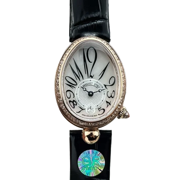 Breguet Reine de Naples 8918BR Rose Gold Diamond Ladies Watch with white Pearl Dial