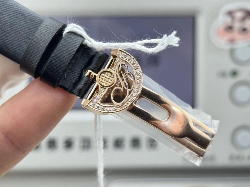 Reine de Naples 8928BR White Pearl Dial And Diamonds Bezel on Black Silk Strap GRF 1:1 Best Edition 8 Rose Gold Diamond Deployant Clasp for Breguet Reine de Naples 8928BR Watch