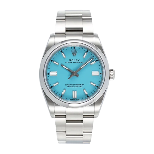 Rolex Oyster Perpetual 124300 Turquoise Dial | Stainless Steel Case & Bracelet Luxury Timepiece