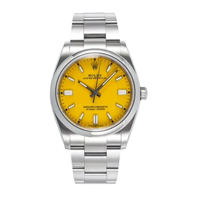 Rolex Oyster Perpetual 124300 Yellow Dial | Stainless Steel Case & Bracelet