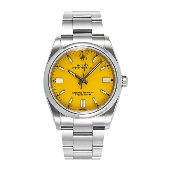 Rolex Oyster Perpetual 124300 Yellow Dial | Stainless Steel Case & Bracelet