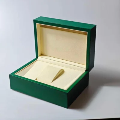 Wbg 03 Box Open Interior Luxury Green Leather Premium Watch Packaging Box Set (OEM/Wholesale)
