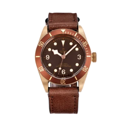 Black Bay Bronze  On Leather Strap M79250BM-0005
